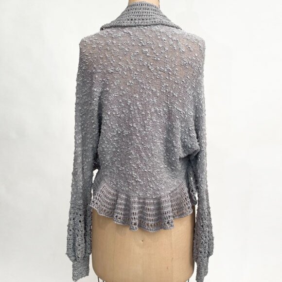 Arden B Gray Ruffle Cocoon Cardigan Size XS/S - Picture 3 of 9